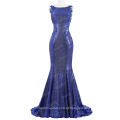 Starzz Sem Mangas Azul Backless Vestido De Baile Sequins Formal Evening Dress ST000072-3
